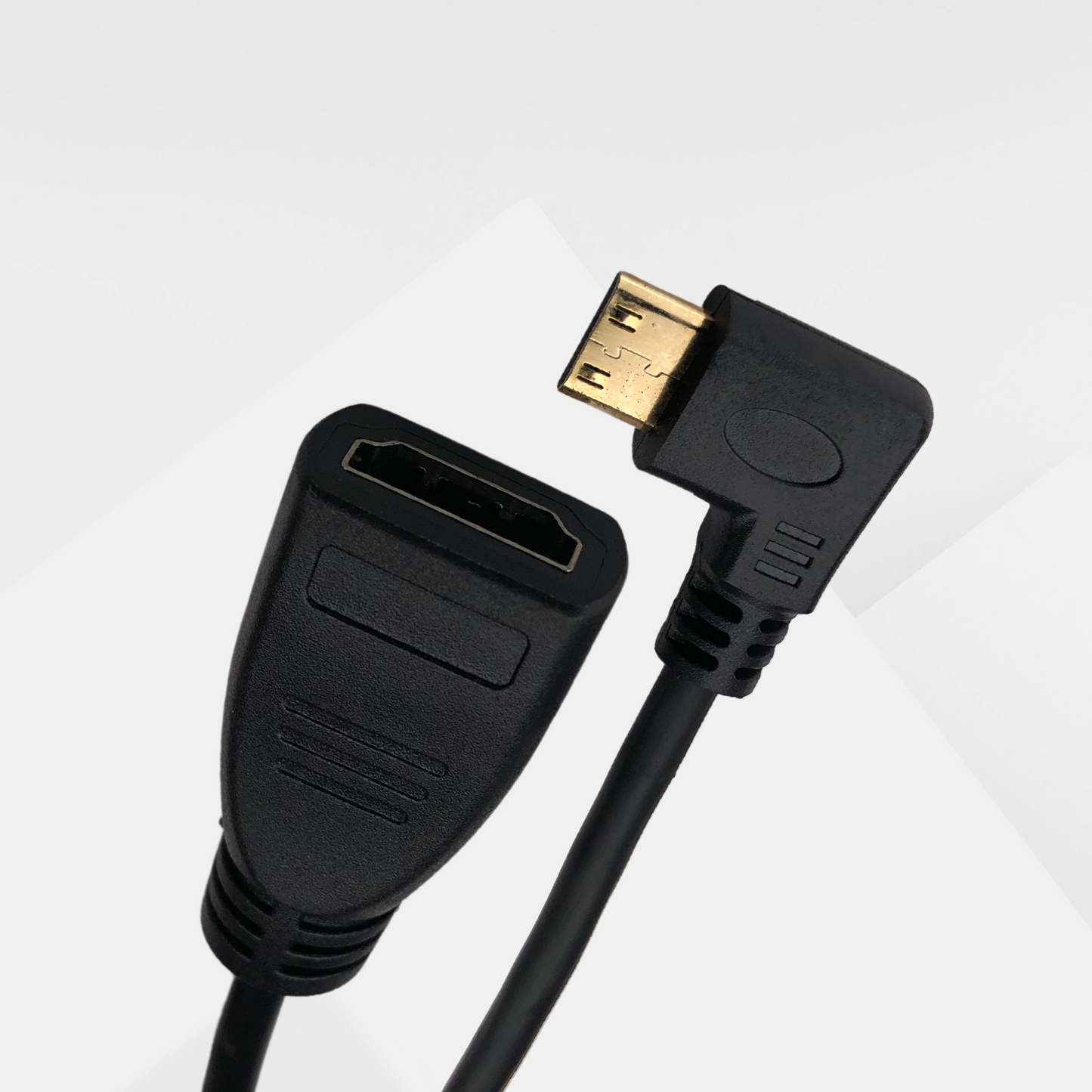 DYNOTEK Kabel Mini HDMI to Female HDMI 15CM Full HD Right Angle