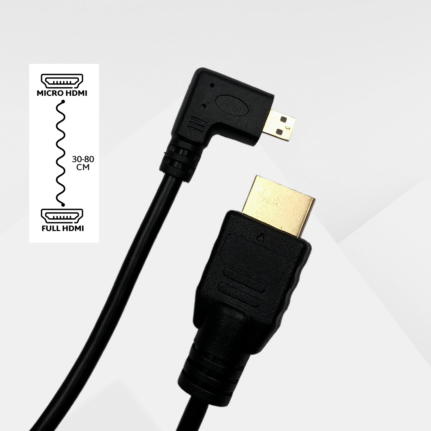 DYNOTEK Kabel Coiled Full HDMI to Micro HDMI 30-80CM Right Angle